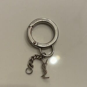 Saint Laurent Metallic Keyring with YSL Charm
